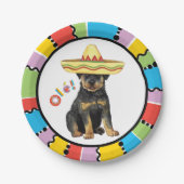 Fiesta Rottweiler Pappteller (Vorderseite)