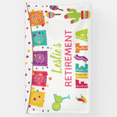 Fiesta-Ruhestands-Fahne - weißer Hintergrund #2 Banner (Vertikal)