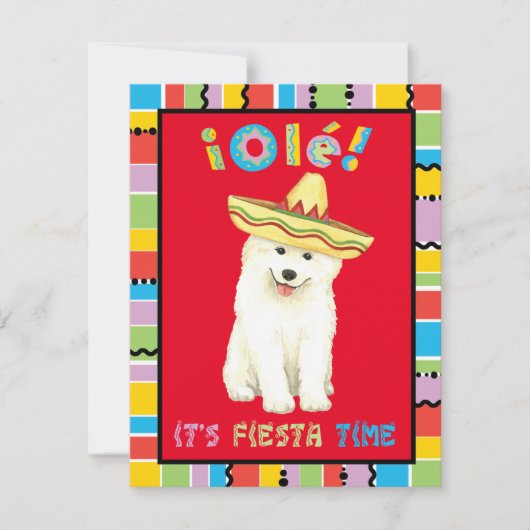 Fiesta Samoyed Einladung (Vorderseite)