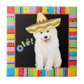 Fiesta Samoyed Keramik Tile Fliese (Vorderseite)
