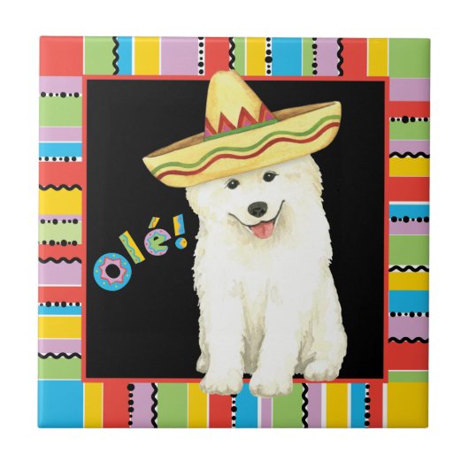 Fiesta Samoyed Keramik Tile Fliese (Vorderseite)