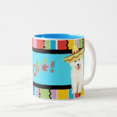 Fiesta Samoyed Zwei-Tone-Kaffee-Tasse Zweifarbige Tasse (VorderseiteRechts)