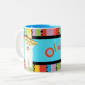 Fiesta Samoyed Zwei-Tone-Kaffee-Tasse Zweifarbige Tasse (Vorderseite Links)