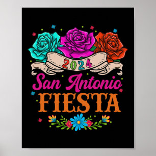 Fiesta San Antonio Texas Rose Funny Mexican Fiest Poster