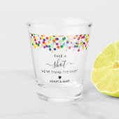 Fiesta schießt ab, wir binden die Knotenhochzeit Schnapsglas (Vorderseite)