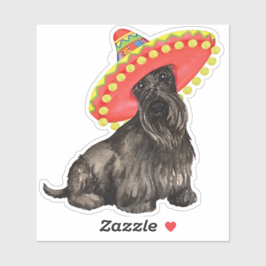 Fiesta Scottish Terrier Vinyl Sticker (Blatt)