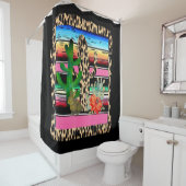 Fiesta Serape Cheetah Blume Cacti Kaninchen Duschvorhang (Beispiel)