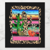 Fiesta Serape Cheetah Cactus Blume Cacti Rabbit Weinetikett (Einzelnes Label)