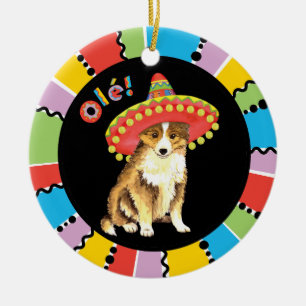 Fiesta Sheltie Keramik Ornament