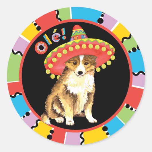 Fiesta Sheltie Runder Aufkleber (Vorderseite)