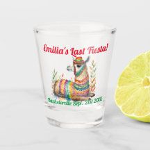 Fiesta Shot Glass Llama Bachelorette Personalisier