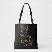 Fiesta Siesta Tequila Repeat Glitzer Bachelorette Tasche (Vorderseite)