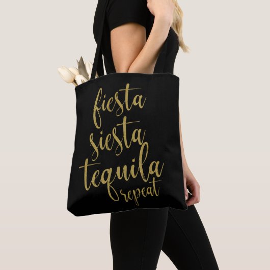 Fiesta Siesta Tequila Repeat Glitzer Bachelorette Tasche (Von Nahem)