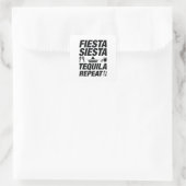 Fiesta Siesta Tequila Repeat Quadratischer Aufkleber (Tasche)