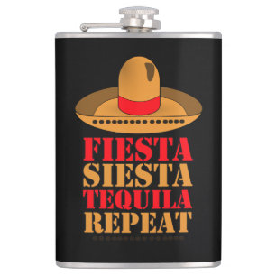 Fiesta Siesta Tequila Wiederholung Flachmann