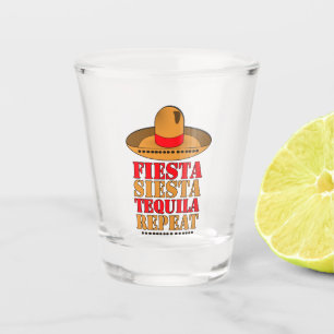 Fiesta Siesta Tequila Wiederholung Schnapsglas