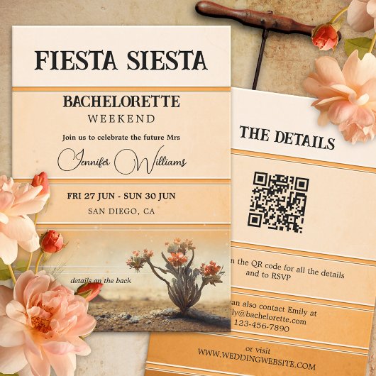 Fiesta Siesta Terra Cotta Bachelorette Einladung
