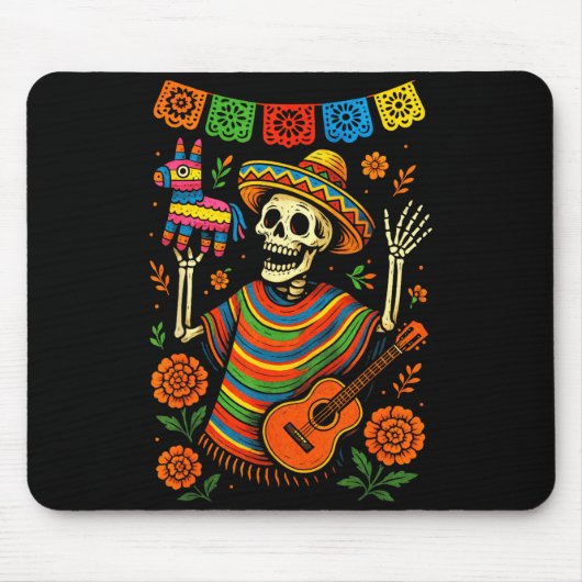 Fiesta-Skelett - Cinco-De-Mayo-Party-Kunst Fiesta  Mousepad (Vorne)