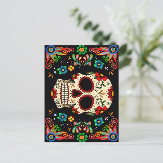 Fiesta Skull Postkarte (Stehend Vorderseite)
