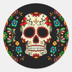 Fiesta Skull Runder Aufkleber