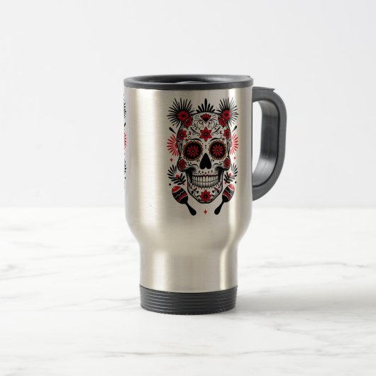 Fiesta Skull Vibes 2 Reisebecher (VorderseiteRechts)
