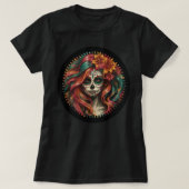 Fiesta Skull Women's Tee - Orange & Teal (Design vorne)