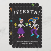 Fiesta Skulls Party Einladung (Vorne/Hinten)