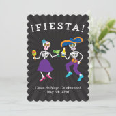 Fiesta Skulls Party Einladung (Stehend Vorderseite)