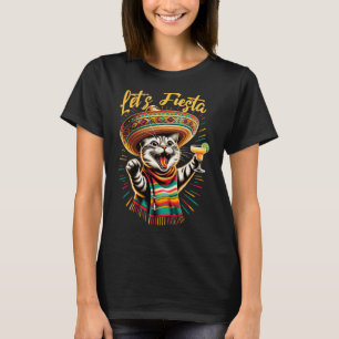 Fiesta Sombrero Cat Cinco De Mayo Fu T-Shirt