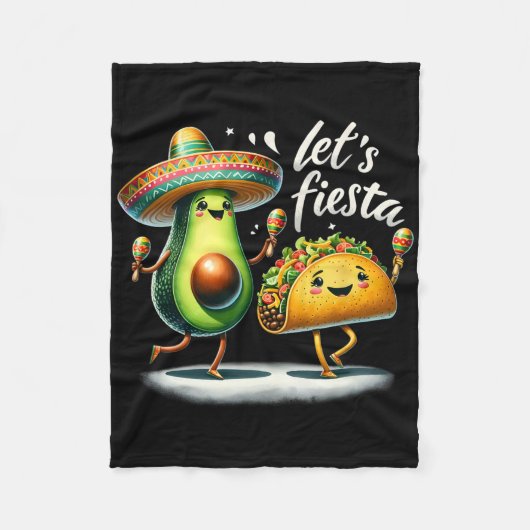 Fiesta Squad Avocado Tacos Let's Fiesta Funny Cinc Fleecedecke (Vorderseite)