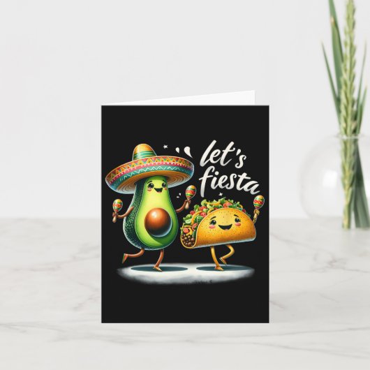Fiesta Squad Avocado Tacos Let's Fiesta Funny Cinc Karte (Vorderseite)