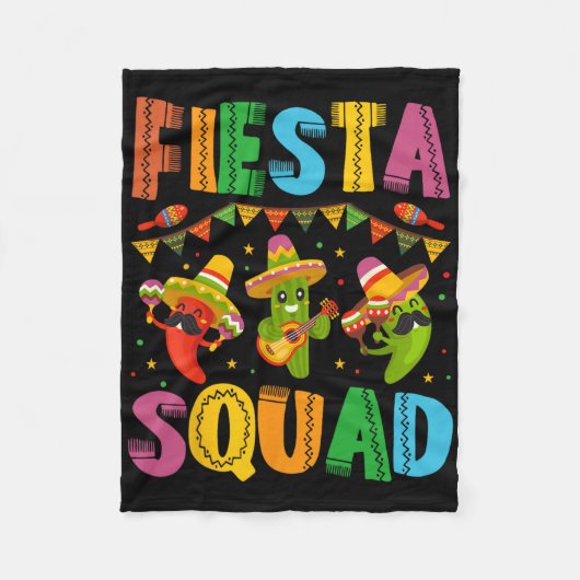 Fiesta Squad Cinco de Mayo für Männer und Kinder Fleecedecke (Vorderseite)