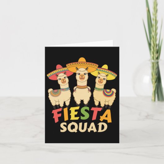 Fiesta Squad Cinco De Mayo Llama Let's Fiesta Mexi Karte (Vorderseite)