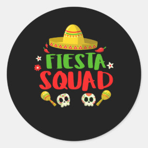 Fiesta Squad Cinco de Mayo Mexican Gift Mens & W Runder Aufkleber