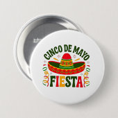 Fiesta Squad Cinco De Mayo Mexican Sombrero Button (Vorne & Hinten)