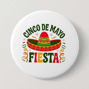 Fiesta Squad Cinco De Mayo Mexican Sombrero Button