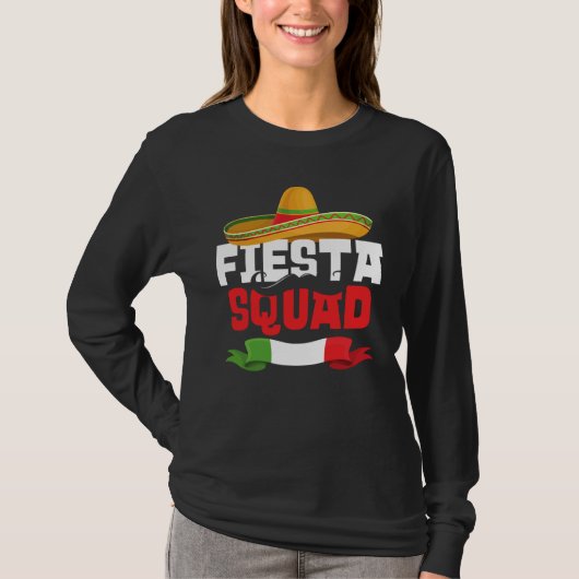 Fiesta Squad  Cinco De Mayo Mexican Sombrero Match T-Shirt (Vorderseite)