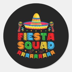 Fiesta Squad Cinco De Mayo Mexican Taco Guitar Cin Runder Aufkleber