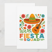 Fiesta Squad - farbenfrohe Party Vibes Einladung (Vorne/Hinten)