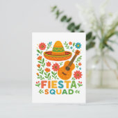Fiesta Squad - farbenfrohe Party Vibes Postkarte (Stehend Vorderseite)