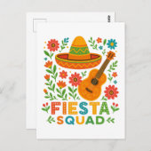 Fiesta Squad - farbenfrohe Party Vibes Postkarte (Vorne/Hinten)