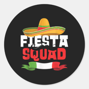 Fiesta Squad Funny Cinco De Mayo Mexican Sombrero Runder Aufkleber