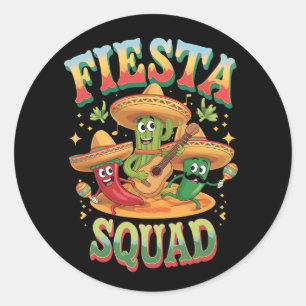 Fiesta Squad Funny Cinco De Mayo Mexikanisches Par Runder Aufkleber