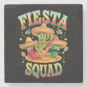 Fiesta Squad Funny Cinco De Mayo Mexikanisches Par Steinuntersetzer (Vorderseite)