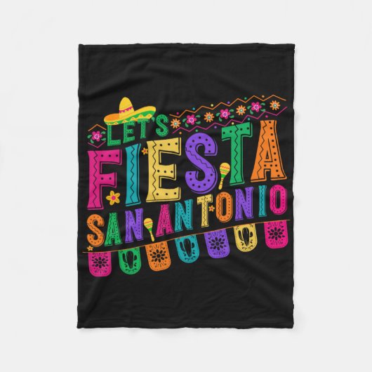 Fiesta Squad San Antonio Texas Cinco De Mayo Lasse Fleecedecke (Vorderseite)