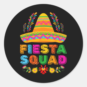 Fiesta Squad Tacos Mexican Party Fiesta Squad Cinc Runder Aufkleber