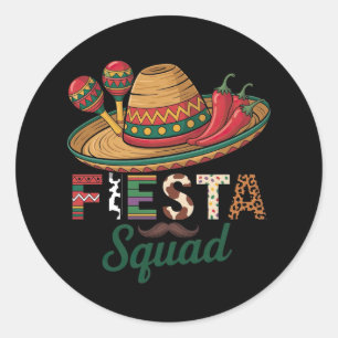 Fiesta-Stimmung Cinco de Mayo – Mexiko feiern Runder Aufkleber