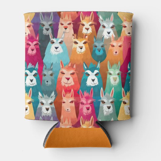 Fiesta Stubby Holder, Regenbogen Llama Dosenkühler (Vorderseite)