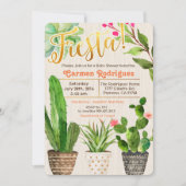 Fiesta Succulent Cactus Baby Shower Einladung (Vorderseite)