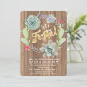 Fiesta Succulent Wreath Baby Shower Einladung (Stehend Vorderseite)